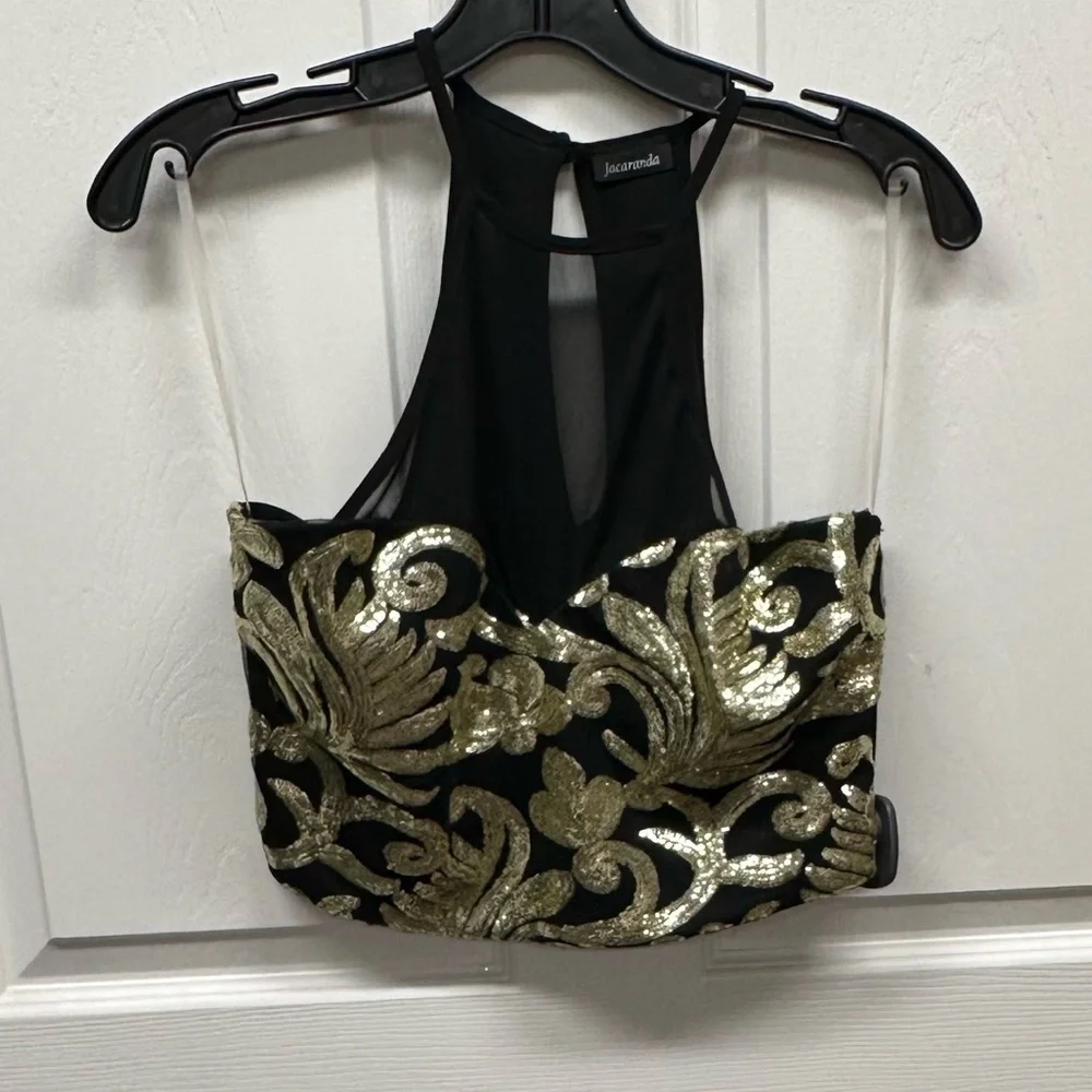 Black and gold crop top - Picture 1 of 4